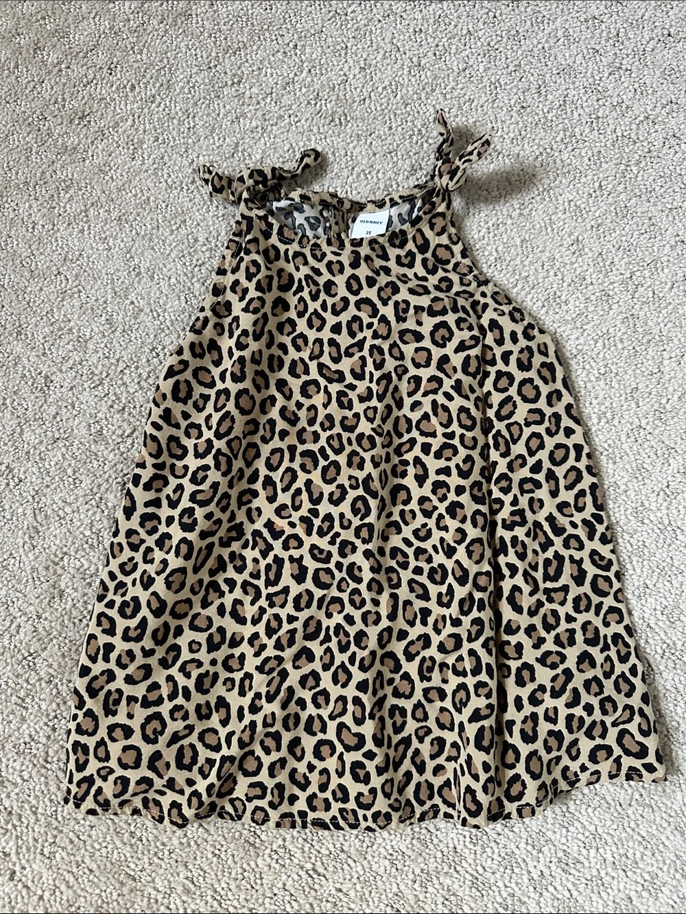 Old Navy Toddler Girls Leopard Tunic Tank Top - Tan & Black
